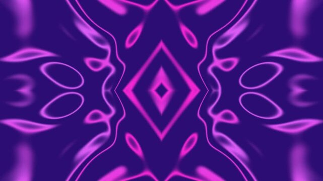 Abstract Purple Pattern, Symmetrical Design, Geometric Shapes, Digital Art, Vibrant Background