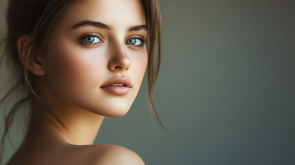 Beauty portraits of female in ultra-realistic commercial photo style.