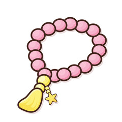 Obraz premium Tasbeeh beeds. prayer beeds vector. islamic prayer beeds cartoon illustration. ramadan elements. ramadan doodle illustration