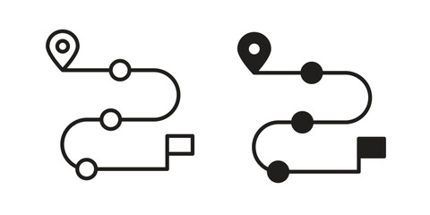 Roadmap icon, line symbols on white background. EPS10