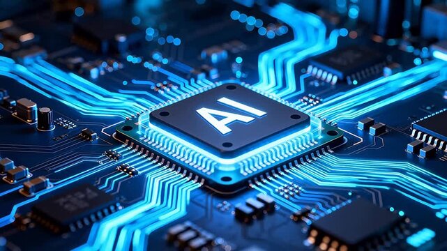 AI chip on circuit board