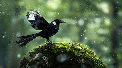 A bird in a natural landscape