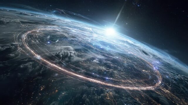 Earth from Space with Sunrise Glow

