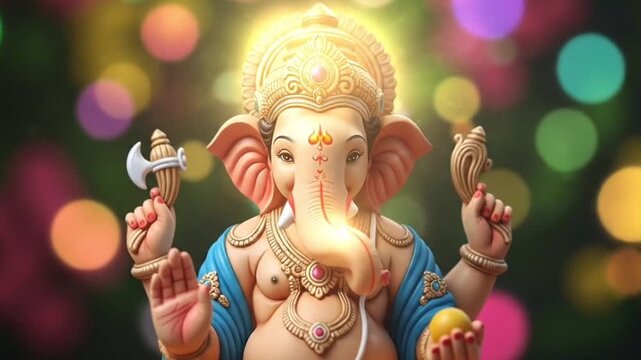 Gudi padwa ganesha: hindu deity divine essence celebrating the joyous convergence of cultural traditions and auspicious beginnings in the vibrant spirit of the hindu new 