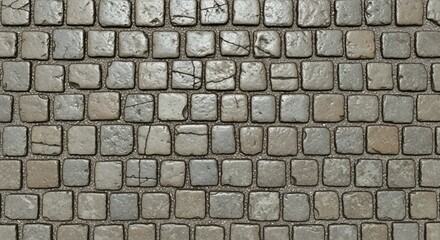 Obraz premium Seamless Pattern of Aged Cobblestone Pavement Texture.