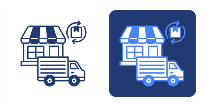 Store Replenishment icon, with contrast background.
