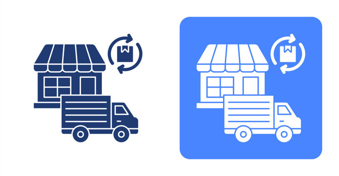 Store Replenishment icon, with contrast background.