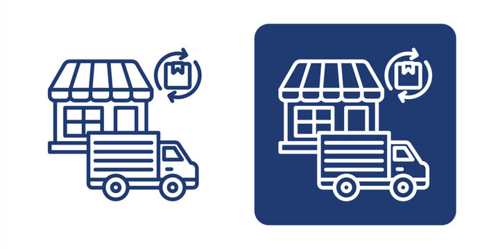 Store Replenishment icon, with contrast background.