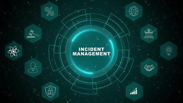 Digital Incident Management dashboard displaying real time response tracking system with secure corporate monitoring interface and risk control technology concept 4K animation video