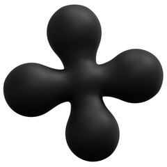 Obraz premium 3D Black Four Node Rounded Cross