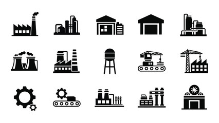 Industrial icons on a white background isolated on white background, Vector © Rian