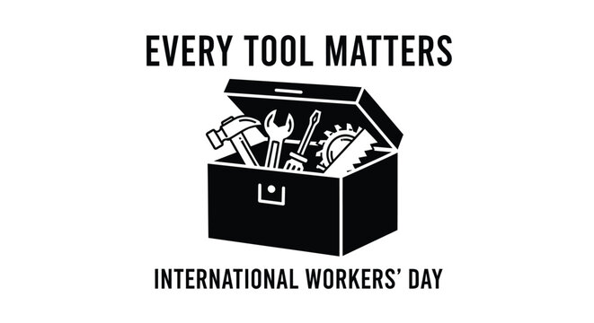 International Workers' Day toolbox icon with tools