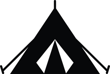 Simple black tent icon © VectorPulse