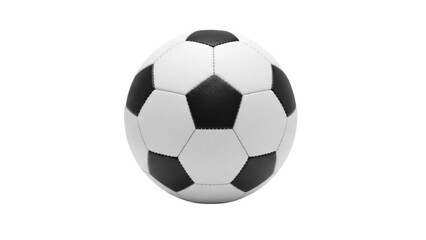 Naklejka premium Classic black and white paneled soccer ball for outdoor football matches and practice sessions, durable construction for training, school and club play