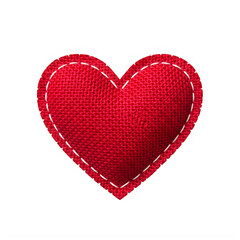 A beautifully crafted red heart made of shiny sequins on a white background isolated on transparent background