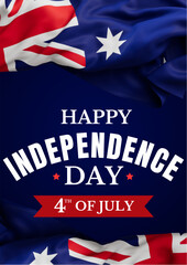 Fototapeta premium Celebrating independence day with australian flag in the background on july 4th
