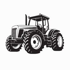 Modern Tractor Farming Vehicle Vector Illustration White Background