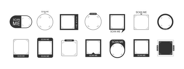 Scan me Frame. Mobile Scanning and digital link icon. Vector illustration in flat style.