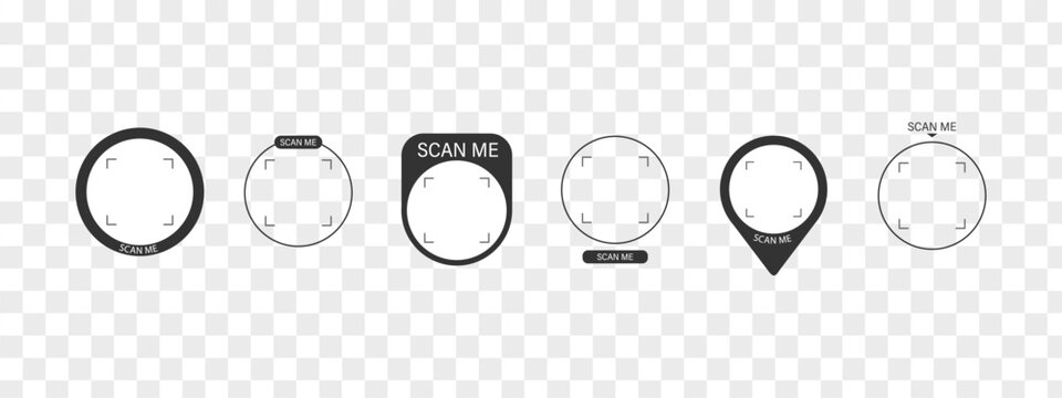 Mobile payment with barcode. QR code Scan for quick pay now. Click icon or button in Frame for your phone and digital business app. Minimalist Vector illustration.
