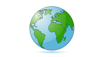 Globe earth planet world map green blue illustration