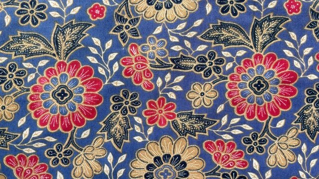 Background with typical Indonesian floral batik motif