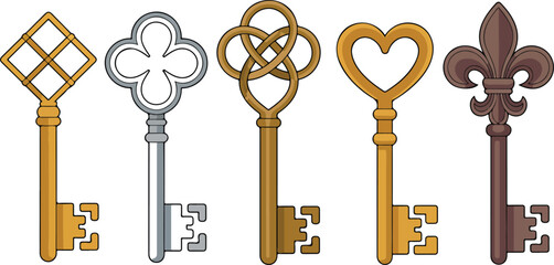 Vintage Skeleton Key Collection  Ornate Antique Metal Keys © MSTZOWRON