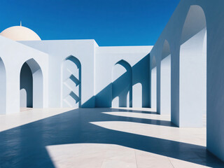 Mosque Blue Sky Empty Space Minimal Background