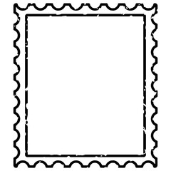 Postage Stamp Frame Outline Illustration Vector