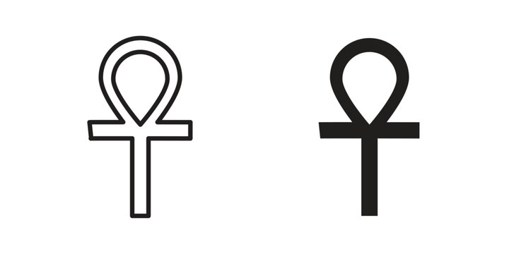 Ankh icon vector logo design element. Vector emblem template.