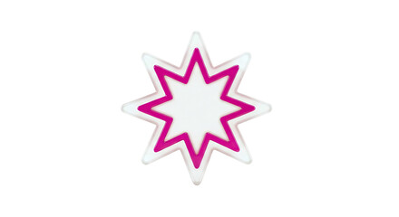 Fototapeta premium Eight-Pointed Star with Pink Outline
