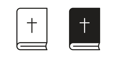 Fototapeta premium Bible icon vector logo design element. Vector emblem template.