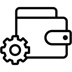 Wallet icon. wallet with settings.