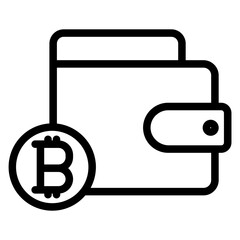 Wallet icon. wallet with bitcoins.