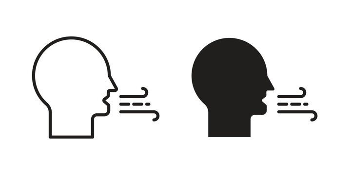 Breath icon vector logo design element. Vector emblem template.