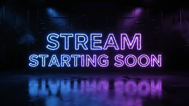 Stream Starting Soon Neon Futuristic Gaming Background