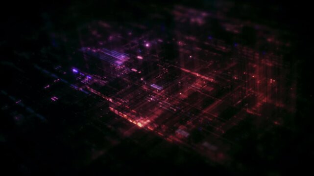 Futuristic digital data network with glowing cyber interface grids and dynamic light streams representing artificial intelligence, cybersecurity, fintech systems, blockchain infrastructure, and cloud 