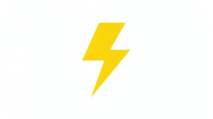 A simple yellow lightning bolt symbol on a white background.
