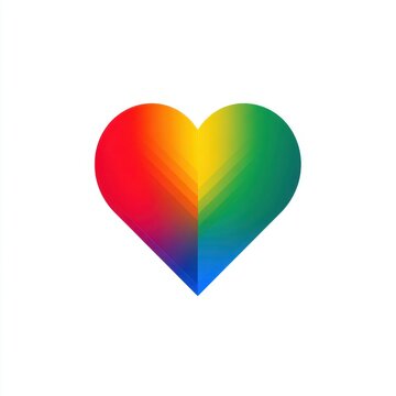 Colorful Heart Shape With Rainbow Colors and White Background