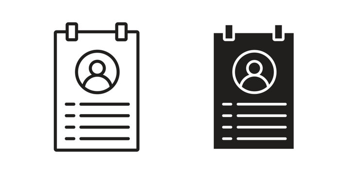 Curriculum icon vector logo design element. Vector emblem template.