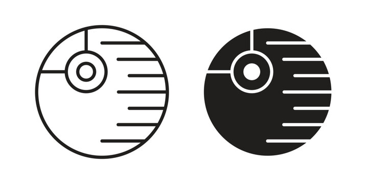 Death star icon vector logo design element. Vector emblem template.