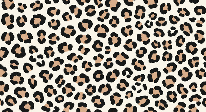 Classic and trendy seamless leopard print pattern with natural brown and black spots for a stylish animal-themed background.