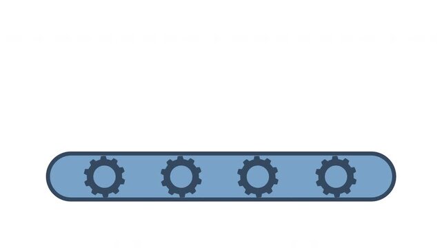Conveyor belt icon animation, an industrial conveyor belt for logistics