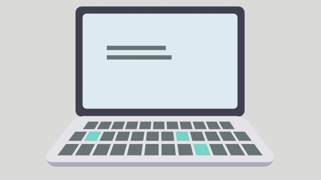 Typing on Laptop Animation Modern Digital Work