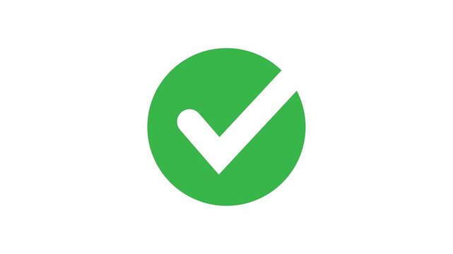 Minimalist Green Check Mark Animation for Success Completion and Done Concept