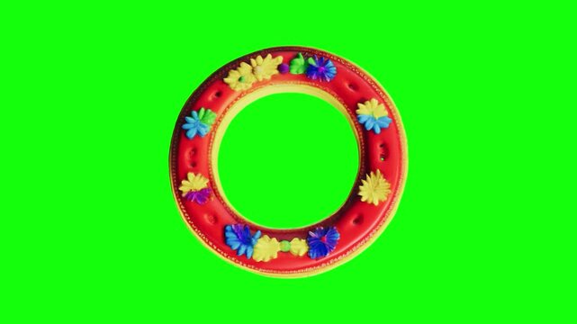 Mexican pattern circle frame animated on green screen background