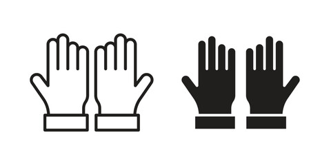 Obraz premium Gloves icon vector logo design element. Vector emblem template.