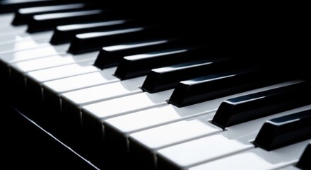 Naklejka premium Close up of a piano keyboard with black and white keys
