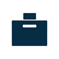 Obraz premium Minimalist Dark Blue Briefcase Icon For Business and Professional Use
