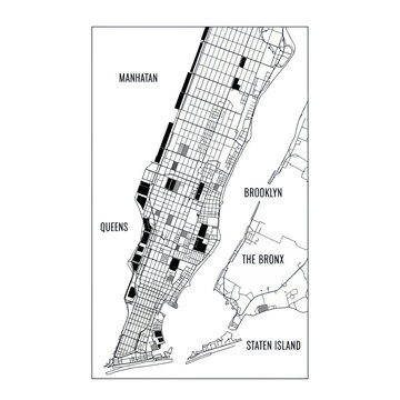 New York City Boroughs Map: Manhattan, Brooklyn, Queens, Bronx, Staten Island