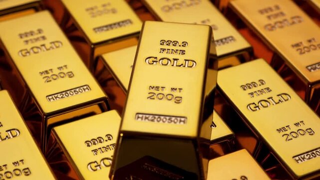 Shiny Gold Bars Displaying 999 Fine Gold Purity Financial Asset